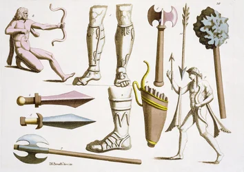 Greek soldiers, arms and armour, plate 38 from 
